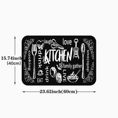 Vintage Anti-fatigue Kitchen Mat Non-slip Polyester Carpet Absorbent Bath Mat