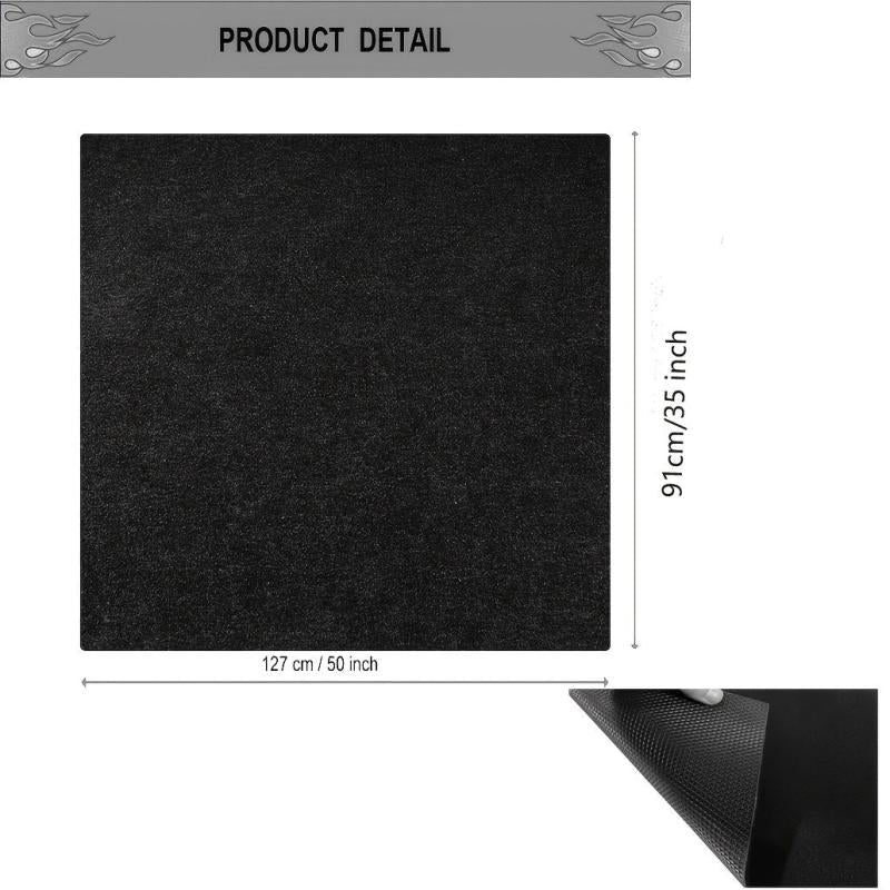Fireproof Grill Pad 91 44 X 127 0cm Dual Sided Mat for BBQ