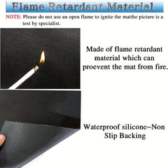 Fireproof Grill Pad 91 44 X 127 0cm Dual Sided Mat for BBQ