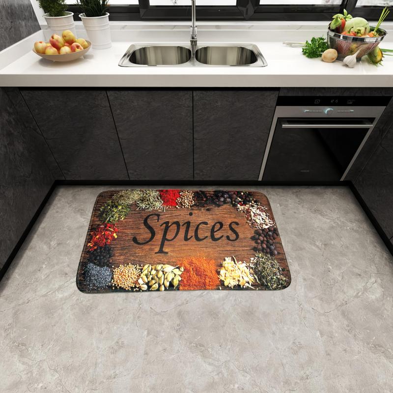 Anti Fatigue Floor Mat Laundry Room Runner Rug Cooking Herbs Spices Kitchen Rug