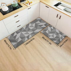 Geometric Print Kitchen Mat Anti Slip Polyester Carpet
