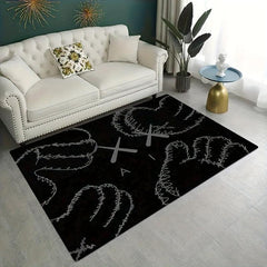 Modern Abstract Fluffy Living Room Rug