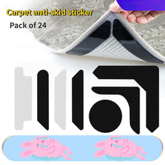 24pcs Double Sided Non Slip Rug Gripper Pads Washable Area Carpet Tape