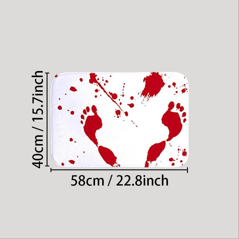 Bloody Footprint Floor Mat Horror Bath Rug Machine Washable Bath Mat