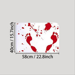 Bloody Footprint Floor Mat Horror Bath Rug Machine Washable Bath Mat