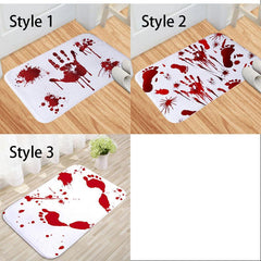 Bloody Footprint Floor Mat Horror Bath Rug Machine Washable Bath Mat