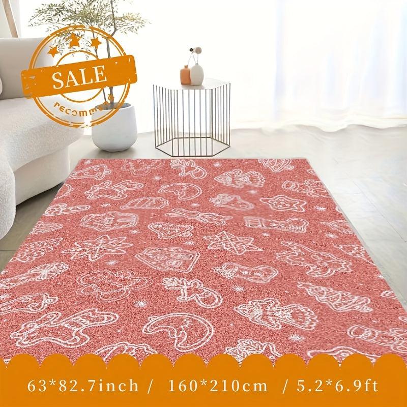Vintage Red Christmas Runner Rug Washable Medallion Carpet