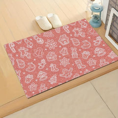 Vintage Red Christmas Runner Rug Washable Medallion Carpet