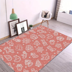 Vintage Red Christmas Runner Rug Washable Medallion Carpet