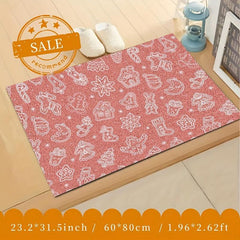 Vintage Red Christmas Runner Rug Washable Medallion Carpet