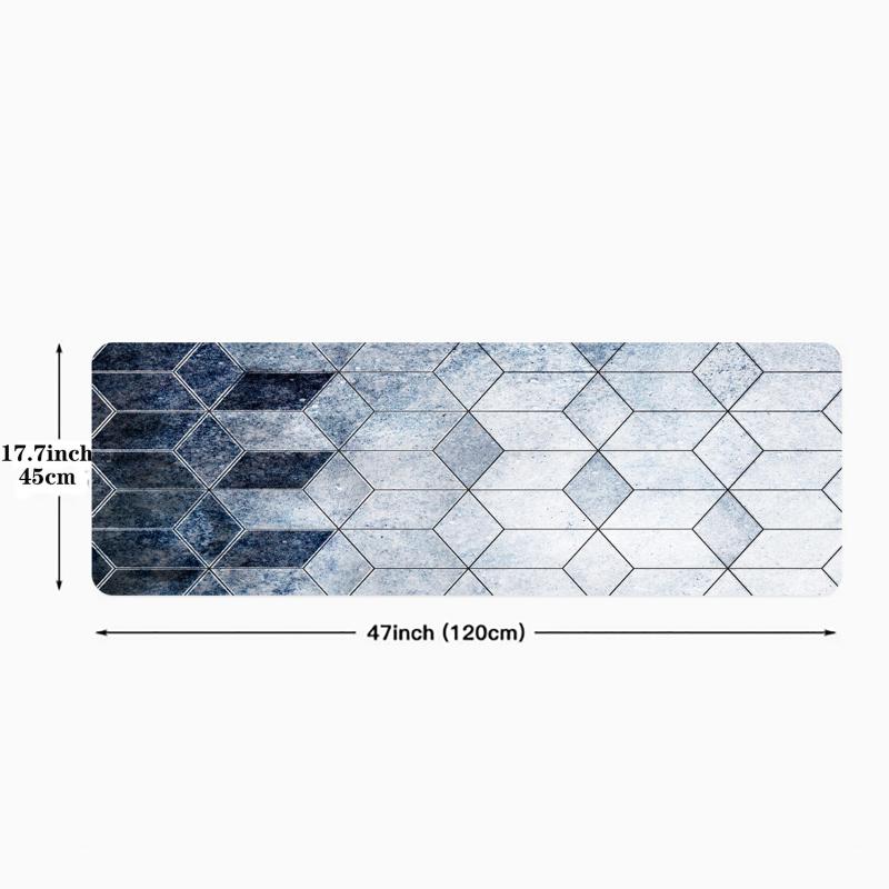 Gradient Plaid Kitchen Floor Mat Anti Slip Polyester Carpet Absorbent Bath Mat