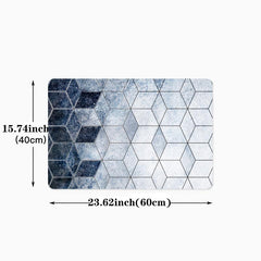 Gradient Plaid Kitchen Floor Mat Anti Slip Polyester Carpet Absorbent Bath Mat