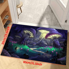 Mushroom Wonderland Area Rug Non-Slip Washable Carpet for Living Room
