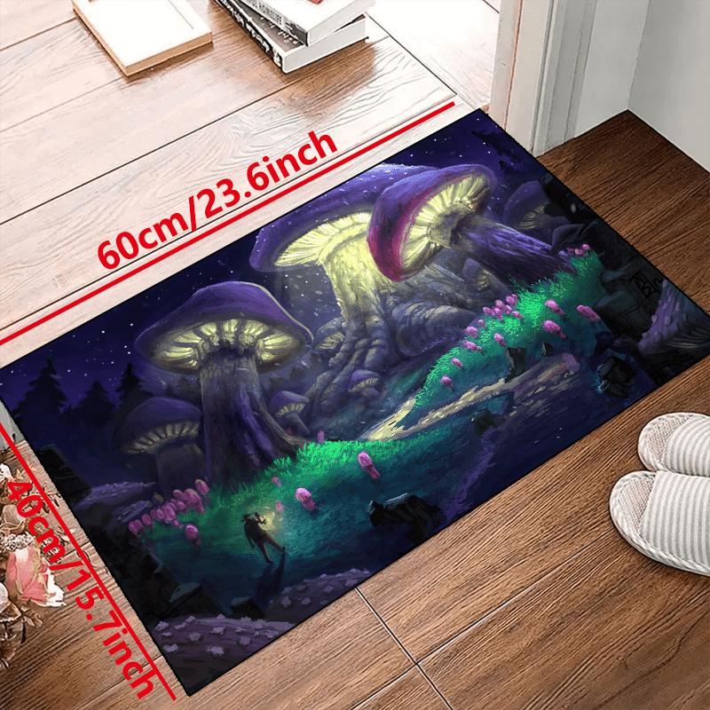 Mushroom Wonderland Area Rug Non-Slip Washable Carpet for Living Room