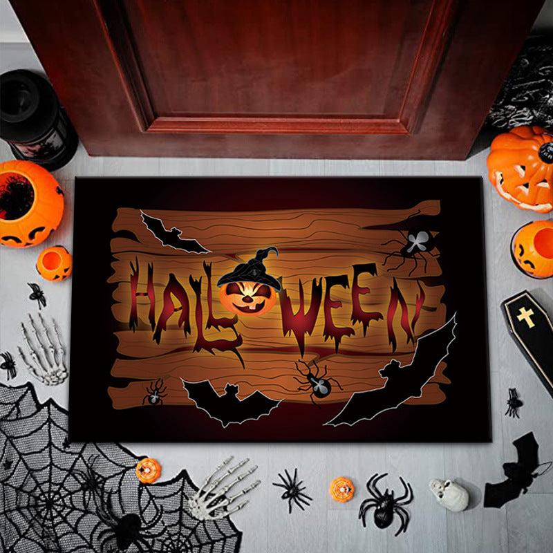 Halloween Kitchen Rug Entrance Mat Ghost Skull Mat Carpet Vintage Hall