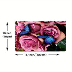 Natural Style Flower Floor Mat for Kitchen Door Living Room Bedroom Low
