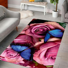 Natural Style Flower Floor Mat for Kitchen Door Living Room Bedroom Low