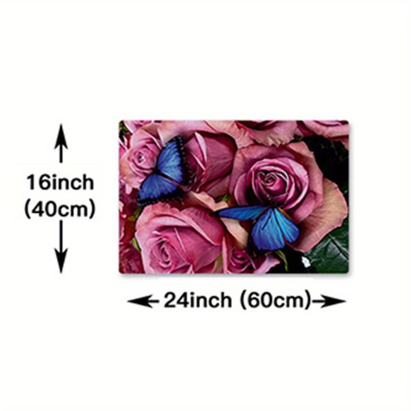 Natural Style Flower Floor Mat for Kitchen Door Living Room Bedroom Low