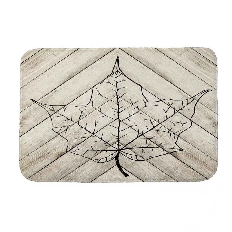 Sketch Print Bath Mat No Silp Halloween Decorative Washable Cover Floor Rug