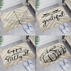 Sketch Print Bath Mat No Silp Halloween Decorative Washable Cover Floor Rug