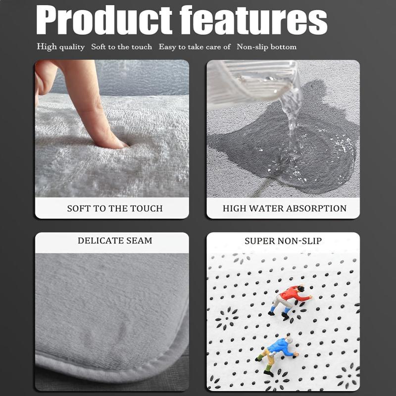 Soft Anti-Slip Kitchen Mat Polyester Carpet Absorbent Bath Mat