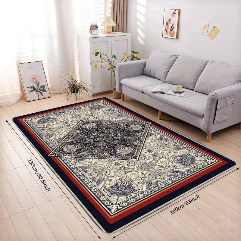 Boho Vintage Area Rug Persian Kitchen Mat Soft Faux Sheepskin Floor Mat
