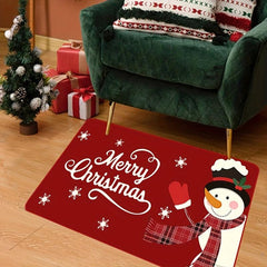 Merry Christmas Door Mat Rug Winter Snowman Welcome Floor Mat