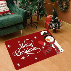 Merry Christmas Door Mat Rug Winter Snowman Welcome Floor Mat