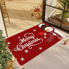 Merry Christmas Door Mat Rug Winter Snowman Welcome Floor Mat