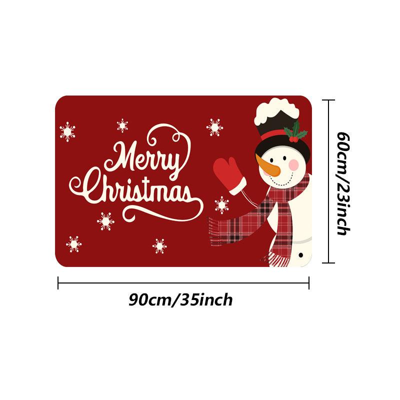 Merry Christmas Door Mat Rug Winter Snowman Welcome Floor Mat