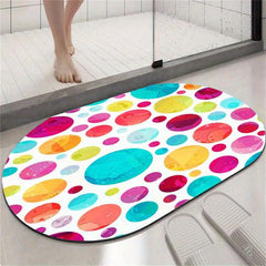 Absorbent Diatom Mud Bath Rug Non Slip Carpet Colorful Bubble Pattern