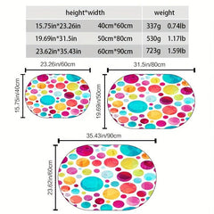 Absorbent Diatom Mud Bath Rug Non Slip Carpet Colorful Bubble Pattern