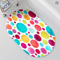 Absorbent Diatom Mud Bath Rug Non Slip Carpet Colorful Bubble Pattern