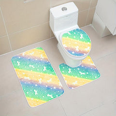 3pcs Night Light Floor Mat Sponge Bathroom Mat Set Non-slip Durable Bathroom Car