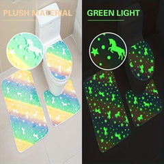 3pcs Night Light Floor Mat Sponge Bathroom Mat Set Non-slip Durable Bathroom Car