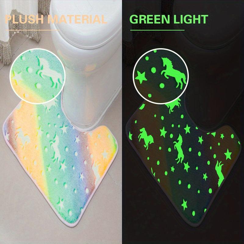3pcs Night Light Floor Mat Sponge Bathroom Mat Set Non-slip Durable Bathroom Car