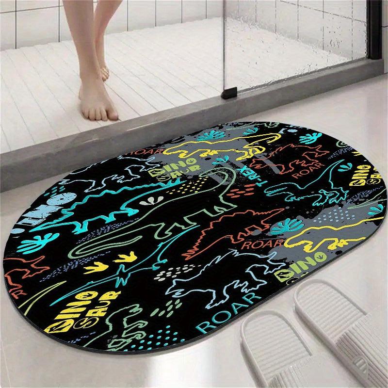 Dinosaur Bath Rug Absorbent Non Slip Mat