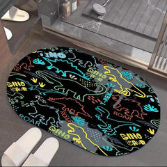 Dinosaur Bath Rug Absorbent Non Slip Mat