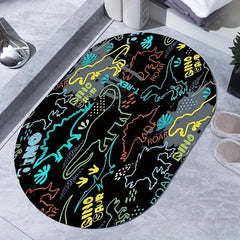 Dinosaur Bath Rug Absorbent Non Slip Mat
