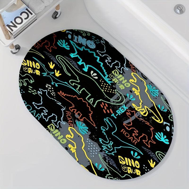Dinosaur Bath Rug Absorbent Non Slip Mat