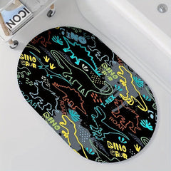 Dinosaur Bath Rug Absorbent Non Slip Mat