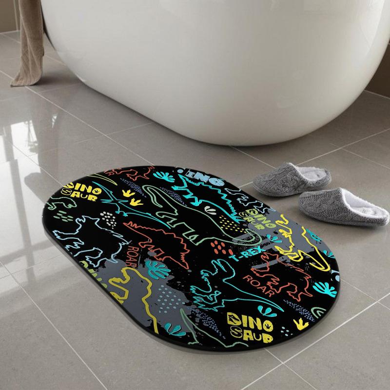 Dinosaur Bath Rug Absorbent Non Slip Mat