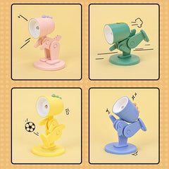 Adorable Mini Dinosaur Night Light with Magnetic Base, Rabbit Desktop Lamp