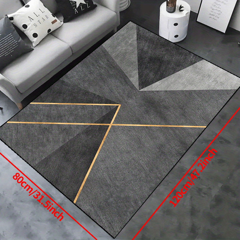 Modern Geometric Area Rug Non-slip Resistant Waterproof Carpet for Living Room