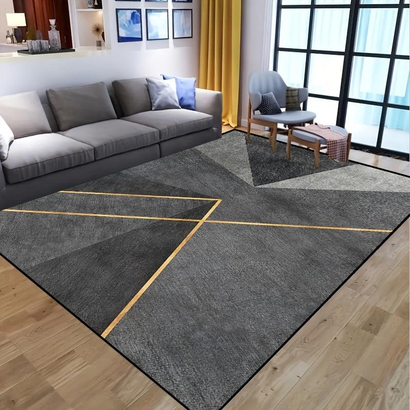 Modern Geometric Area Rug Non-slip Resistant Waterproof Carpet for Living Room