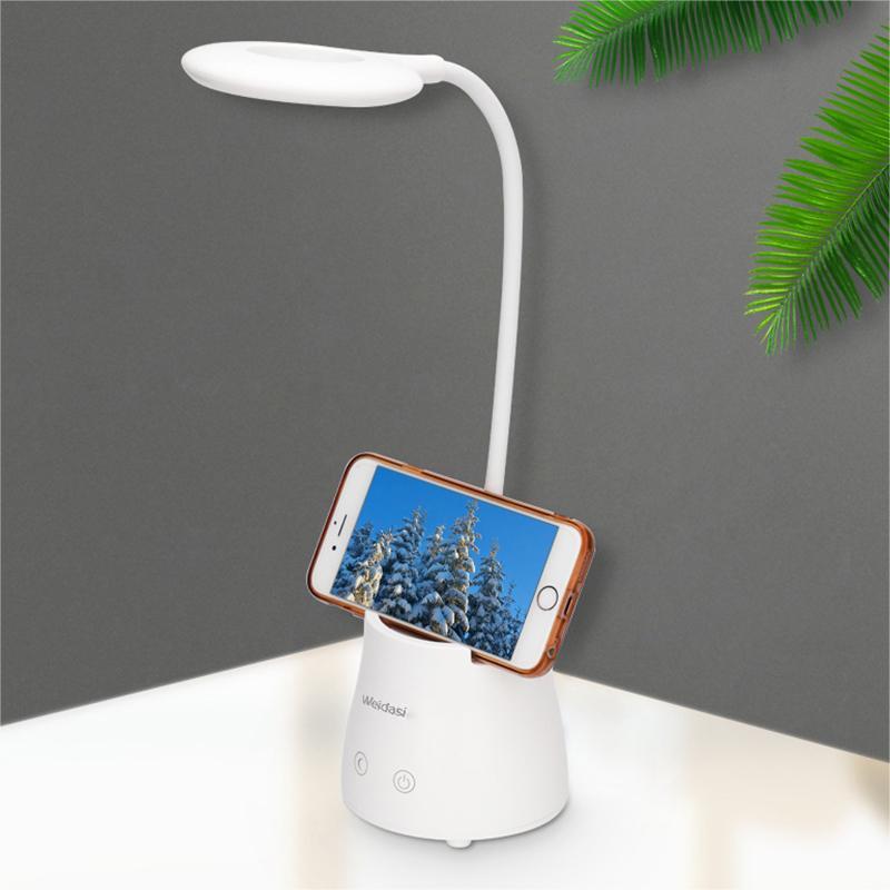 Student Desk Lamp with Pen Holder & Phone Holder