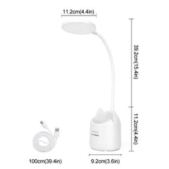 USB Touch Dimming Desk Lamp LED Reading Light Pen Holder Table L