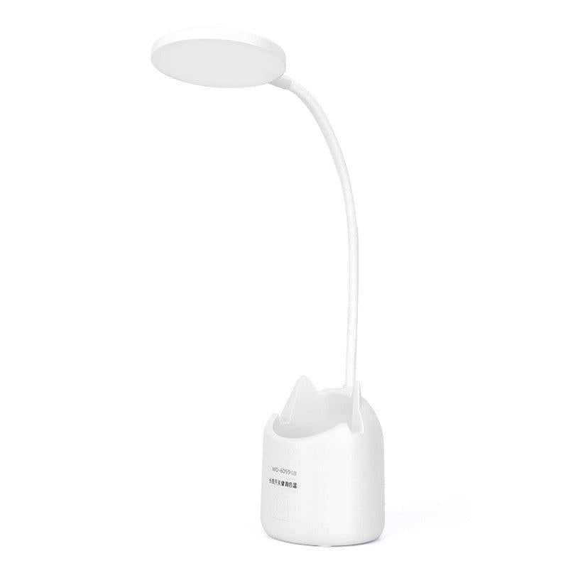 USB Touch Dimming Desk Lamp LED Reading Light Pen Holder Table L