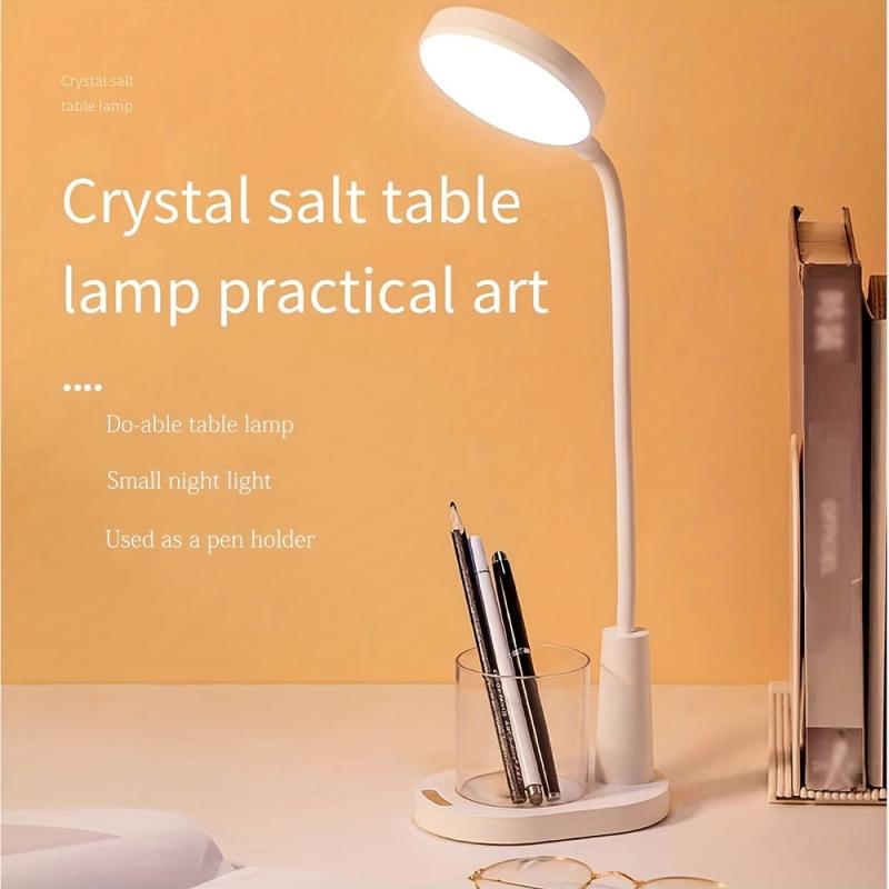 LED Desk Lamp with Pen Holder USB Charging Dimmable & Adjustable