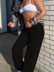 Y2K Cargo Pants Women's Straight Jeans Loose Fit